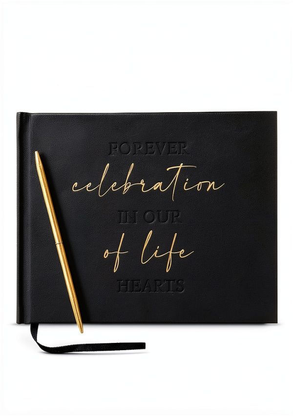 Bold Tuesday Funeral Guest Book Elegant 9.25" Hardcover-1