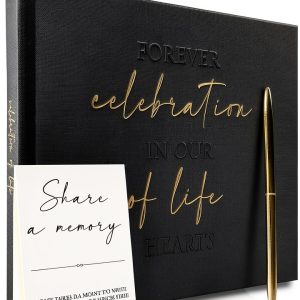 Bold Tuesday Funeral Guest Book Elegant 9.25" Hardcover-0