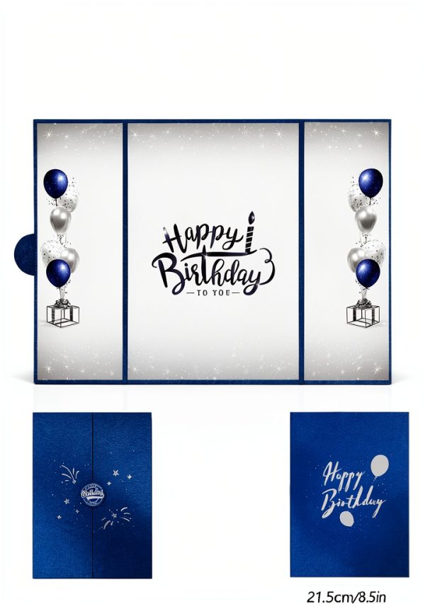 Birthday Guest Book Crenics Blue Silver Design-1