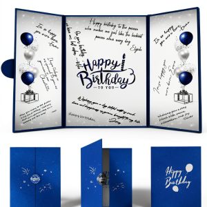 Birthday Guest Book Crenics Blue Silver Design-0