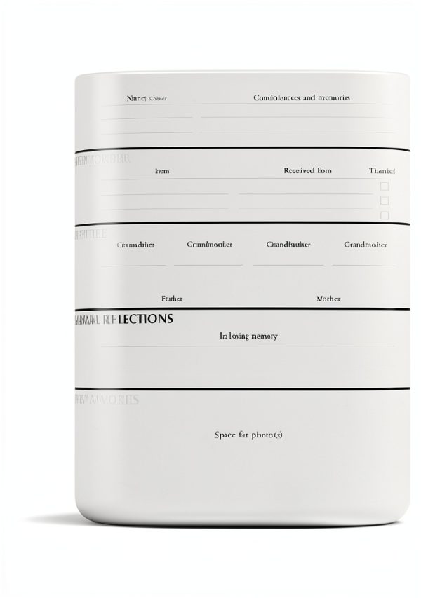 Bold Tuesday Funeral Guest Book Elegant 9.25" Hardcover-3