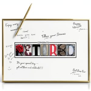 Personalized Gold Retirement Guest Book DOUBLESHOOT-0
