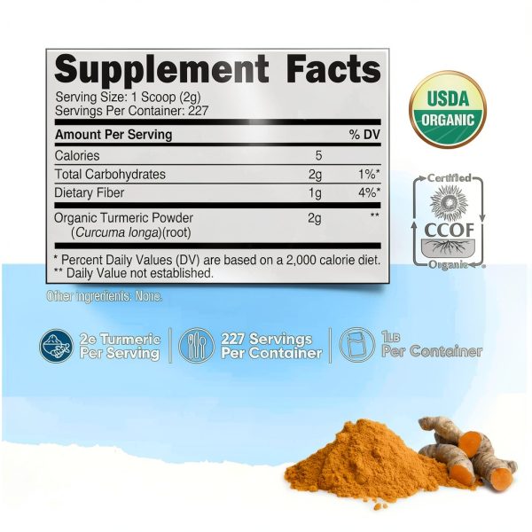 Organic Turmeric Powder Nutricost USDA Certified Versatile-1
