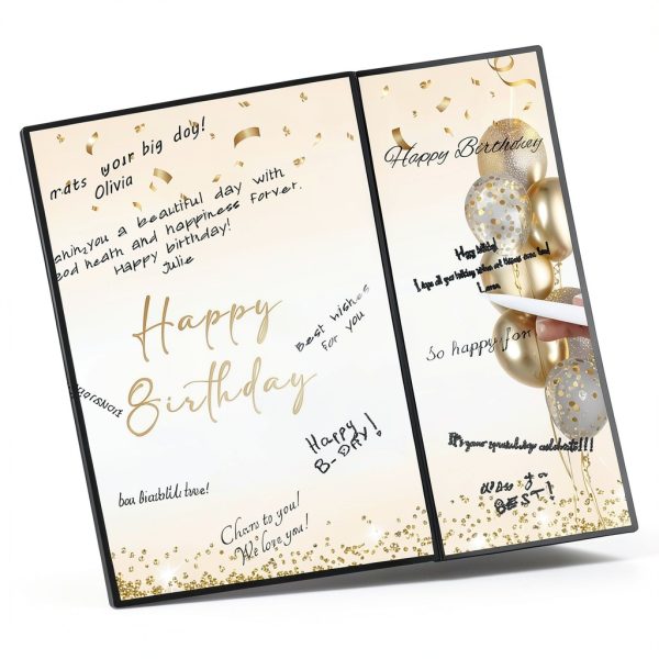 DARUNAXY Birthday Guest Book Jumbo Size Purple-2