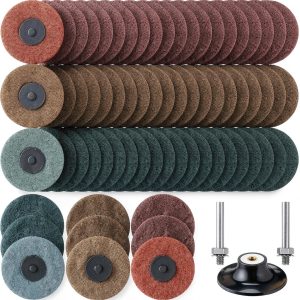 Landical 60 Pcs 3 Inch Roll Lock Sanding Discs Medium Course Fine Grit-0